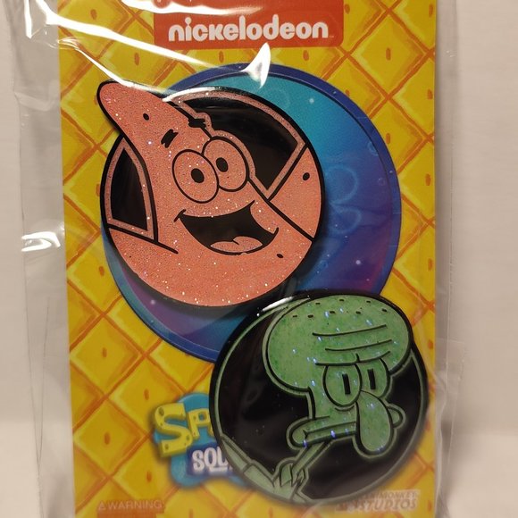 Patrick Star and Squidward Tentacles Official Spongebob Pin Set - Picture 1 of 5